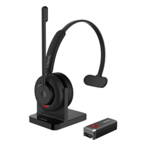 Diadema Inalámbrica / DECT 6.0 + Bluetooth 5.3 / IPX7 / Alcance 200m Interior 300m Exterior (656ft Interior 984ft Exterior) / Audio HD con Cancelación IA / Micrófono Rotable / Base de Carga