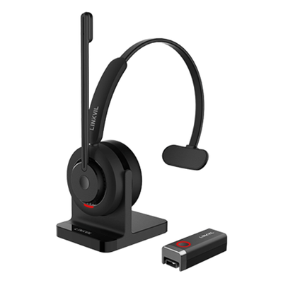 Diadema Inalámbrica / DECT 6.0 + Bluetooth 5.3 / IPX7 / Alcance 200m Interior 300m Exterior (656ft Interior 984ft Exterior) / Audio HD con Cancelación IA / Micrófono Rotable / Base de Carga