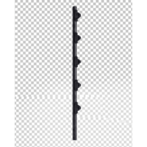 Poste de Paso / Tubo de Acero Galvanizado / Diámetro 1" / Longitud 120 cm / 5 Aisladores / Color Negro / Peso 0.9 KG