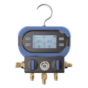 Manifold Digital / 2 Válvulas / Sensor Alta Precisión / LCD Retroiluminada / Rango -14 a 800 psi (55 bar) / 40+ Refrigerantes / Anti-Caídas