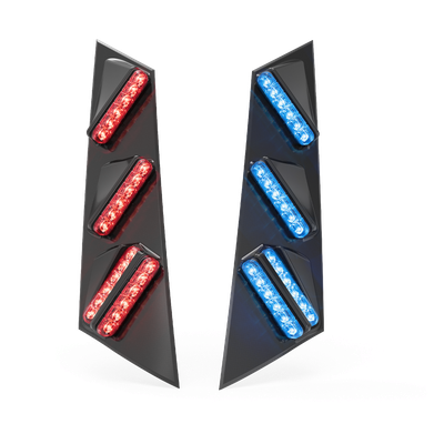 Sistema de Iluminación para Pilar de Vehículo / 6 Luces Traseras / 2 Luces de Intersección / Rojo/Azul/Ámbar Trasero / Rojo/Azul/Blanco Lateral / Compatible con Ford PIU 2020+ - Image 2