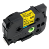 Cartucho de Etiquetas Laminadas / 12 mm (1/2") / Negro sobre Amarillo / 8 m (26.2 ft) / Alta Visibilidad para Cables / Compatible Brother 12 mm