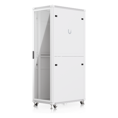 Gabinete Rack de Piso / 42U / 600 x 1000 mm (23.6 x 39.4') / Carga 800 kg (1763.7 lb) / Ventiladores con Sensor Térmico / Puerta Vidrio Templado / Ruedas Bloqueables