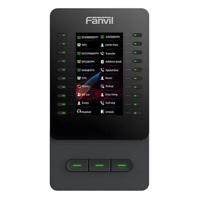 Módulo de Expansión IP / Pantalla Color 4.3 Pulgadas / 60 Teclas DSS Programables / USB Tipo-C / Cascada hasta 4 Unidades / Soporte Ajustable 40° y 45°