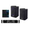Sistema PA / 2 Bocinas 2 Vías 10" / Amplificador Clase D 2x 800W / Mezclador 10 Canales / DSP Avanzado / Conectores XLR, TRS y Speakon