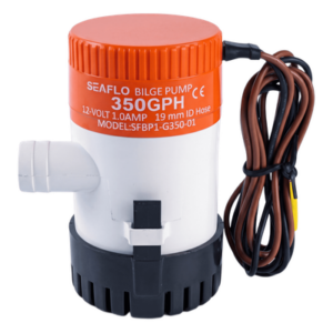 Bomba de Achique Sumergible / 350 GPH (1,325 LPH) / 12V CD / No Automática / Protección Anti-Airlock / Sellos Herméticos / Base de Filtro Removible