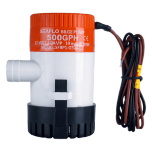 Bomba de Achique Sumergible / 500 GPH (1,893 LPH) / 12V CD / No Automática / Anti-Airlock / Sellos Herméticos / Filtro Removible