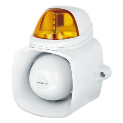 Sirena con Luz Estroboscópica Autónoma / 115 dB / IP65 / Audio MP3-WAV / Megafonía 20 W / 12 VCD