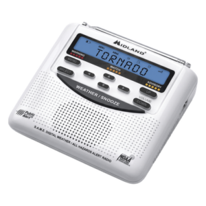 Radio de Alerta Meteorológica / 7 Canales NOAA / Tecnología S.A.M.E. / Sirena 90 dB / Respaldo por Baterías AA / Certificación Public Alert