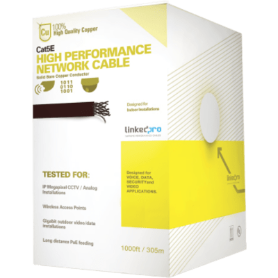 Bobina de Cable UTP / Cat5e / 305 m (1000 ft) / 24 AWG / 100% Cobre / PoE / Interior / Blanco