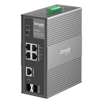 Switch Industrial Easy Managed / 6 Puertos Gigabit / 4 PoE (1× PoE++ 60W + 3× PoE+ 30W) / 120W PoE Budget / 2 SFP / IP40 / -40°C a 75°C / 6kV Protección Rayos / DIN-Rail - Image 2