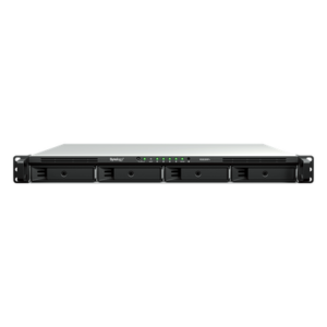 Servidor NAS Rackmount / 4 Bahías Hot-Swappable / 1U / 2000/1300 MB/s Lectura/Escritura / 4 Puertos 1GbE RJ45 / PCIe 3.0 x8 / Dual Power Supply Redundante / DSM / Almacenamiento Empresarial