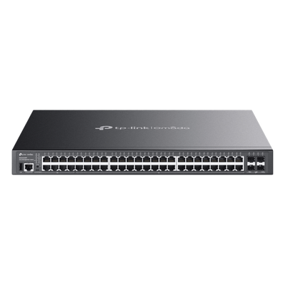 Switch Lite L3 Gestionable Apilable / 48 Puertos Gigabit PoE++ / 4 Slots 10G SFP+ / Presupuesto PoE 770W / Fast PoE y Perpetual PoE / Apilamiento Físico de 4 Unidades / L3: RIP, OSPF, VRRP / Gestión Cloud Omada SDN