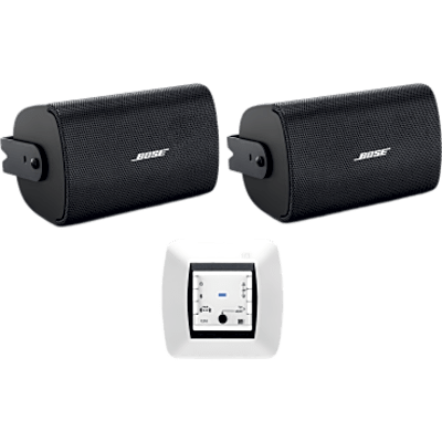 Kit de Audio Residencial | Mando Bluetooth EGI 121010H + Par de Bocinas de Superficie BOSE FS2SE | 2+2W RMS | Negro | IP55