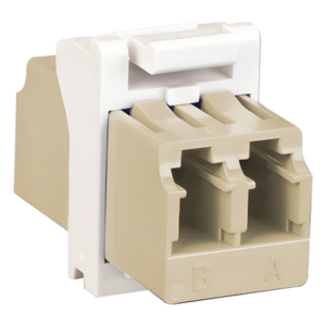 Módulo Acoplador de Fibra Óptica / LC Duplex / 2 Fibras / Monomodo y Multimodo / Diseño Plano / Color Blanco