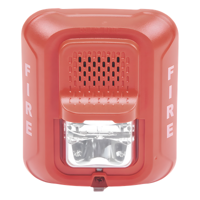 Sirena con estroboscopio / 2 hilos / 12-24 Vcd / candela 15 a 185 seleccionable / rojo con leyenda FIRE / Serie L - Image 2