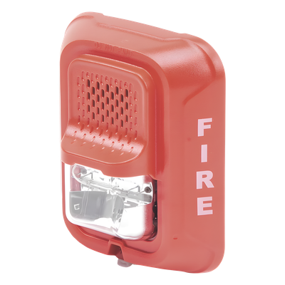Sirena con estroboscopio / 2 hilos / 12-24 Vcd / candela 15 a 185 seleccionable / rojo con leyenda FIRE / Serie L - Image 3