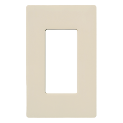 Placa de Pared / 1 Gang / Screwless / Apertura Designer / Acabado Brillante Almendra Claro / Perfil 7.6 mm