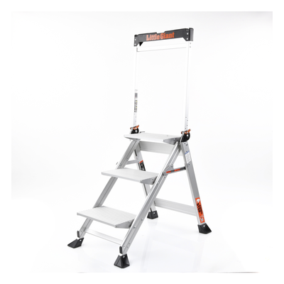 Escalera de Tijera / 3 Peldaños Jumbo / Altura 0.67 m (2.2 ft) / Capacidad 170 kg (375 lbs) / Barra Anti-caídas / Almohadillas Antideslizantes - Image 5