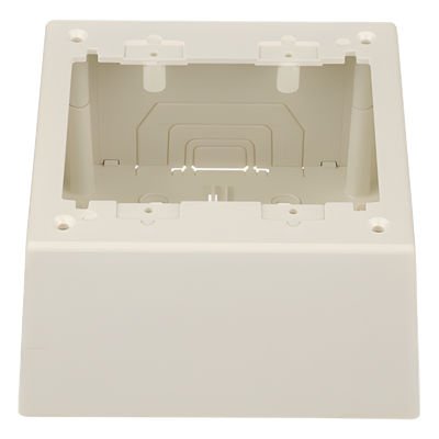 Caja de Pared Superficial Doble / PVC Autoextinguible / 5.19 x 5.19 x 2.75 in (131.9 x 131.9 x 69.8 mm) / Blanco Mate