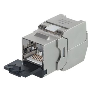 Módulo Jack Keystone / STP Blindado / CAT6A / Toolless / 10GbE / Tapa Protectora