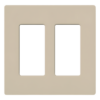 Placa de Pared / 2 Espacios / Diseño sin Tornillos Visibles / Acabado Satinado Taupe / Perfil 7.6 mm