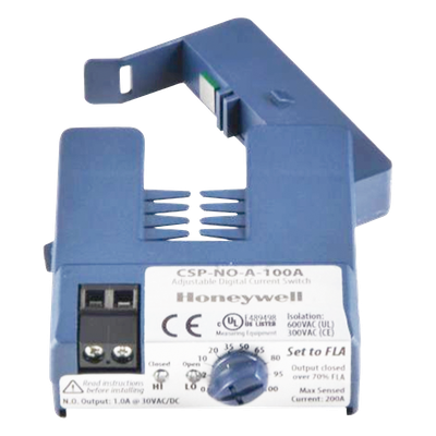 Interruptor de Corriente de Núcleo Dividido / Umbral Preajustado / Rango 0.50 a 100 A / Detección de Fallas en Motores y Bombas
