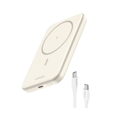 Power Bank MagSafe de 5000mAh | 15W | Carga Inalámbrica y por Cable USB-C | Sistema de Protección Inteligente | Tecnología de Carga Rápida | Ultra Delgado | Ultra ligero | Compatible con iPhone 15/14/13/12 | Color Beige. - Image 2