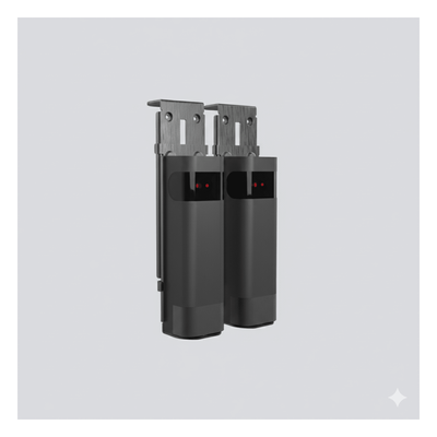 Sensor de Haz Infrarrojo Inalámbrico / Triple Frecuencia 409-458 MHz / Alcance 20 m (65.6 ft) / IP54 / Ajuste Angular ±90° / Batería Litio 2300 mAh