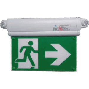 Letrero de Salida con Luz de Emergencia / Borde Iluminado con LEDs Blancos / Pictograma Intercambiable / Montaje Pared-Techo-Lateral / 2 Horas Autonomía