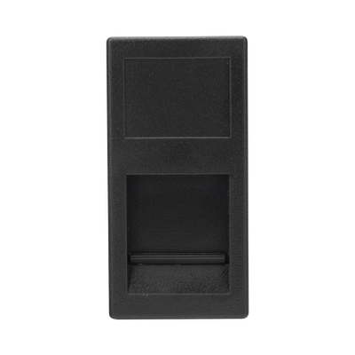 Medio Módulo / 1 Puerto Keystone RJ45 / Guardapolvo Integrado / Cajas Teleblock y Ofiblock / Acabado Negro