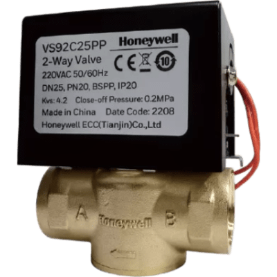 Válvula de Control Eléctrica / 2 Vías / Retorno por Resorte / DN25 / BSPT 1" / 220 V CA / Fan Coil