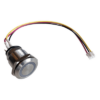 Botón de Acero Inoxidable / IP65 / 19 mm / LED Programable 3.3V / 4 Canales / Cable 60 cm (1.97 ft)