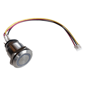 Botón de Acero Inoxidable / IP65 / 19 mm / LED Programable 3.3V / 4 Canales / Cable 60 cm (1.97 ft)