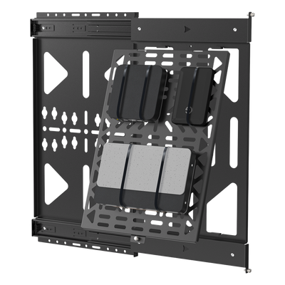 Panel de Almacenamiento AV Deslizante / Capacidad 10 kg (22 lbs) / Rango 300 mm / Acero de Alta Resistencia / Quick-Release / Montaje Pared y Riel - Image 2