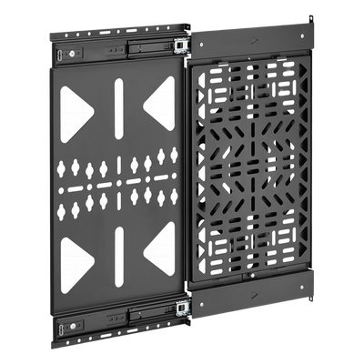 Panel de Almacenamiento AV Deslizante / Capacidad 10 kg (22 lbs) / Rango 300 mm / Acero de Alta Resistencia / Quick-Release / Montaje Pared y Riel