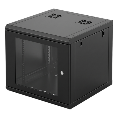 Gabinete de Pared / 6U Rack 19 in / Profundidad 635 mm (2.08 ft) / Cristal Templado / Carga 100 kg / Acero Reforzado