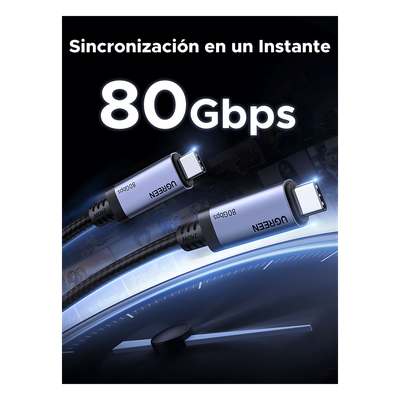 Cable USB-C Thunderbolt 5 / 80 Gbps Bidireccional / 120 Gbps Unidireccional / 1 m (3.28 ft) / PD 3.1 100W / 24 Pines / E-Marker IP2133H - Image 4