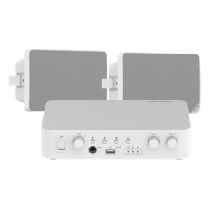 Kit Amplificador / 80W / 2 Zonas / Bluetooth USB RCA Micrófono / 100V 70V / 2 Altavoces