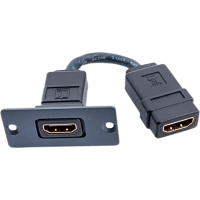 Wall Plate Inserción HDMI / Espacio Simple / Conexión Frontal y Trasera / Diseño Pasivo / 5.05 x 5.80 x 2.34 cm