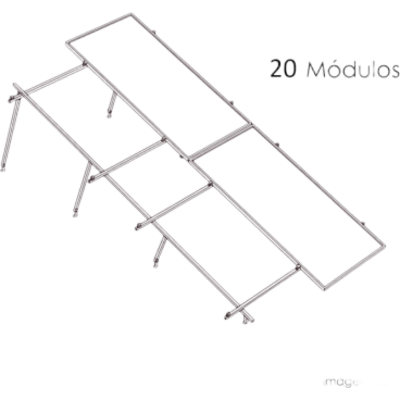 Sistema de Montaje Solar / 8 Módulos 645W / 5.16 kWp / Configuración 2x4 / Losa Plana / Resistencia Viento 170 km/h / Rieles N-S 4.72 m (15.5 ft) / Inclinación 22°