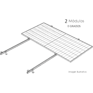 Sistema de Montaje Solar / Techo Plano / 1 Módulo / Inclinación 15° / Resistencia Viento 140 km/h / Área 4 m² (43.1 ft²)