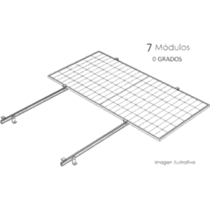 Sistema de Montaje Solar / Techo Plano / 1 Módulo / Viento 140 km/h / Inclinación 15° / Área 4 m²