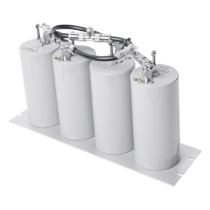 Duplexer Pasa Banda-Rechazo de Banda / 400-470 MHz / 4 Cavidades 4" Diámetro / 5 MHz Separación / 250 W / N Hembra / 19" Panel