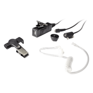 Micrófono-Audífono de Vigilancia / 3 Cables / Tubo Acústico Transparente / PTT Remoto / Uso Profesional Táctico