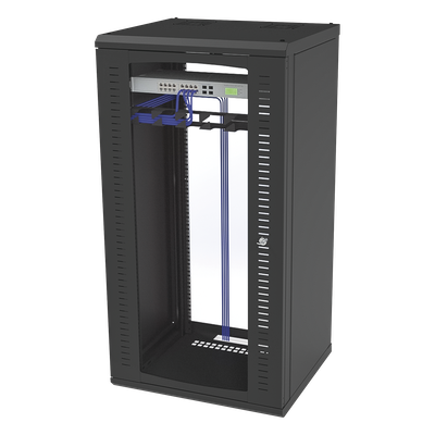 Gabinete para Montaje en Pared, Puerta de Cristal Templado, Cuerpo Fijo con Rack 19" de 24 Unidades - Image 5