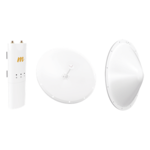Kit de radio con antena parabólica / 28 dBi / 4.9-6.5 GHz / 500 Mbps / hasta 65.6 ft (20 km) / PoE incluido