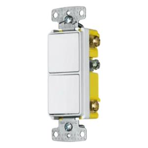 Interruptor Residencial / 15 A / 120-277 V CA / 2 Polos Unipolares / 30,000 Ciclos / 0.66 ft x 0.66 ft (20 cm x 20 cm) / Blanco