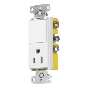Combinación de Contacto y Apagador Decorador / 15A / 125V / 1 Polo / Interior Seco