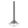 Mástil de Soporte / 3 m (9.8 ft) de Altura / Tubo 2" Cédula 30 / Acero A36 / Galvanizado por Inmersión en Caliente / Placa Base 30x30 cm / Opresor Integrado para Pararrayos